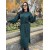 Тепла сукня з поясом смарагдового кольору 30083