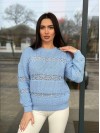 Тонкий женский свитер голубого цвета 31740