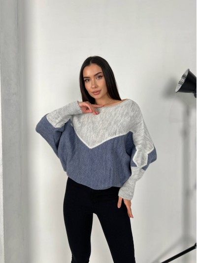Тонкий жіночий светр сiрого кольору 31607