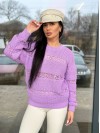 Тонкий жіночий светр бузкового кольору 31738
