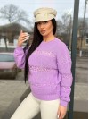 Тонкий жіночий светр бузкового кольору 31738