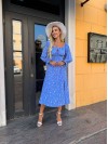 Универсальное платье миди синего цвета 33768