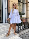 Нежное универсальное платье мини белого цвета 33773