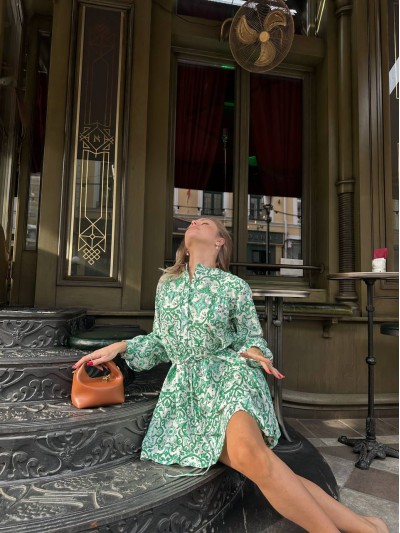 Утонченное легкое платье зеленого цвета 28871