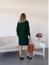 В'язана сукня з ажурними рукавами зеленого кольору 35027