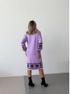 Вязаное платье с этничным рисунком сиреневого цвета 34358