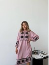 Вязаное платье с этничным рисунком розового цвета 34360