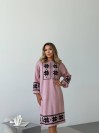Вязаное платье с этничным рисунком розового цвета 34360
