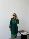 Вязаное платье с этничным рисунком зеленого цвета 34356