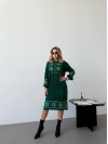 Вязаное платье с этничным рисунком зеленого цвета 34356