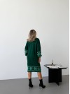 Вязаное платье с этничным рисунком зеленого цвета 34356