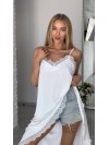 Вечерний сарафан с вырезом молочного цвета 33924