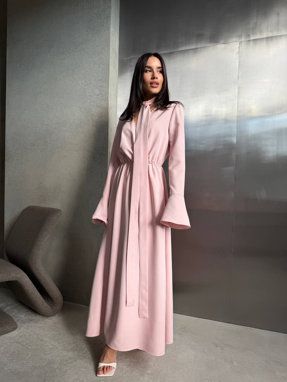 Вечернее платье макси розового цвета 34628