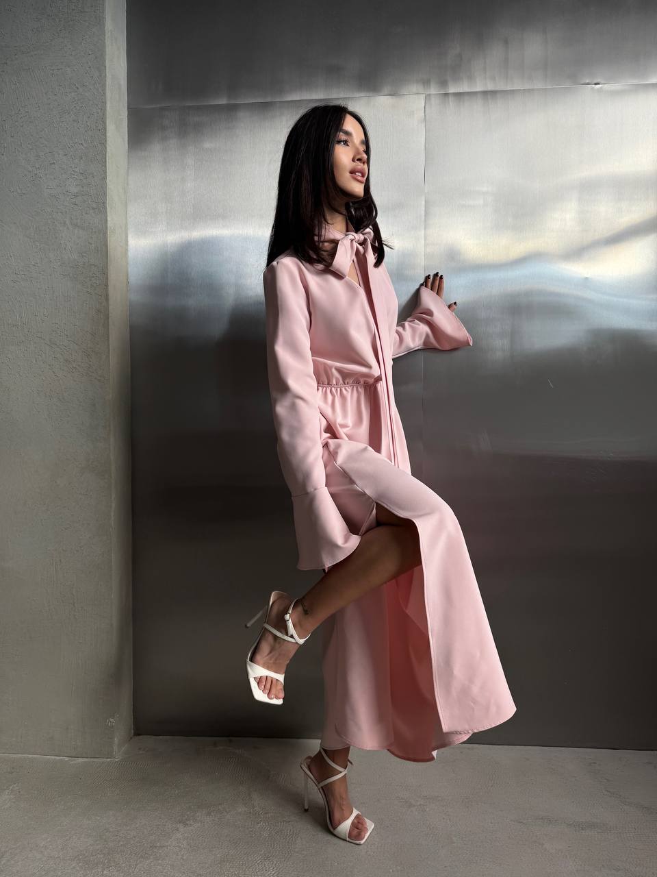 Вечернее платье макси розового цвета 34628