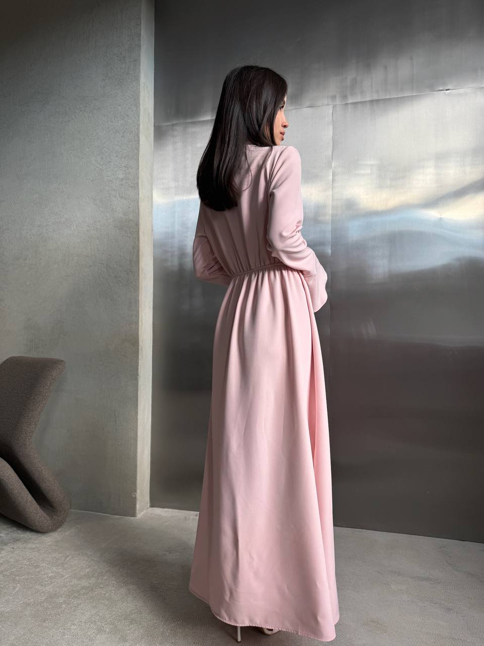 Вечернее платье макси розового цвета 34628