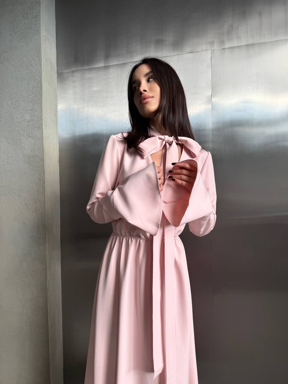 Вечернее платье макси розового цвета 34628