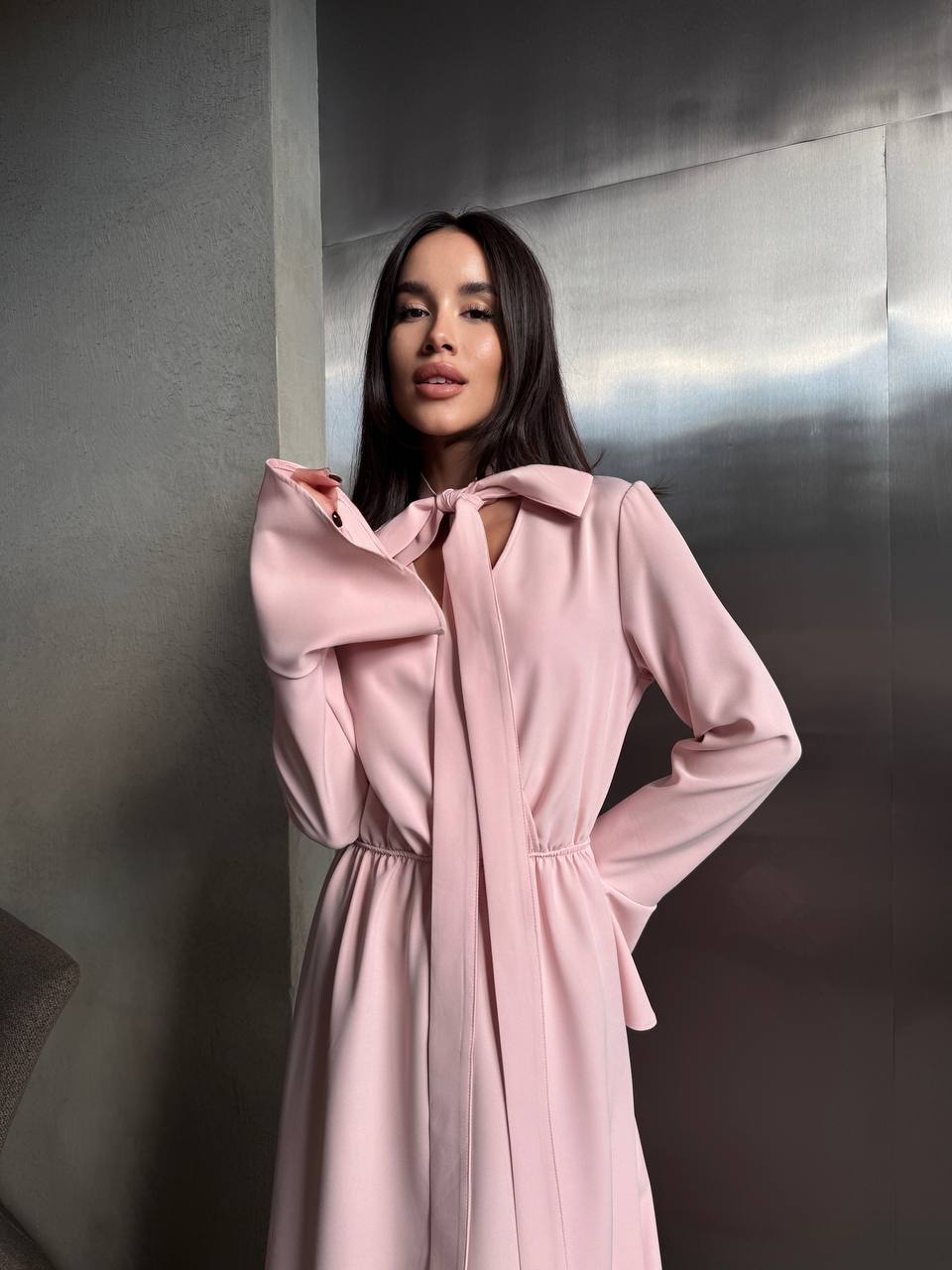 Вечернее платье макси розового цвета 34628