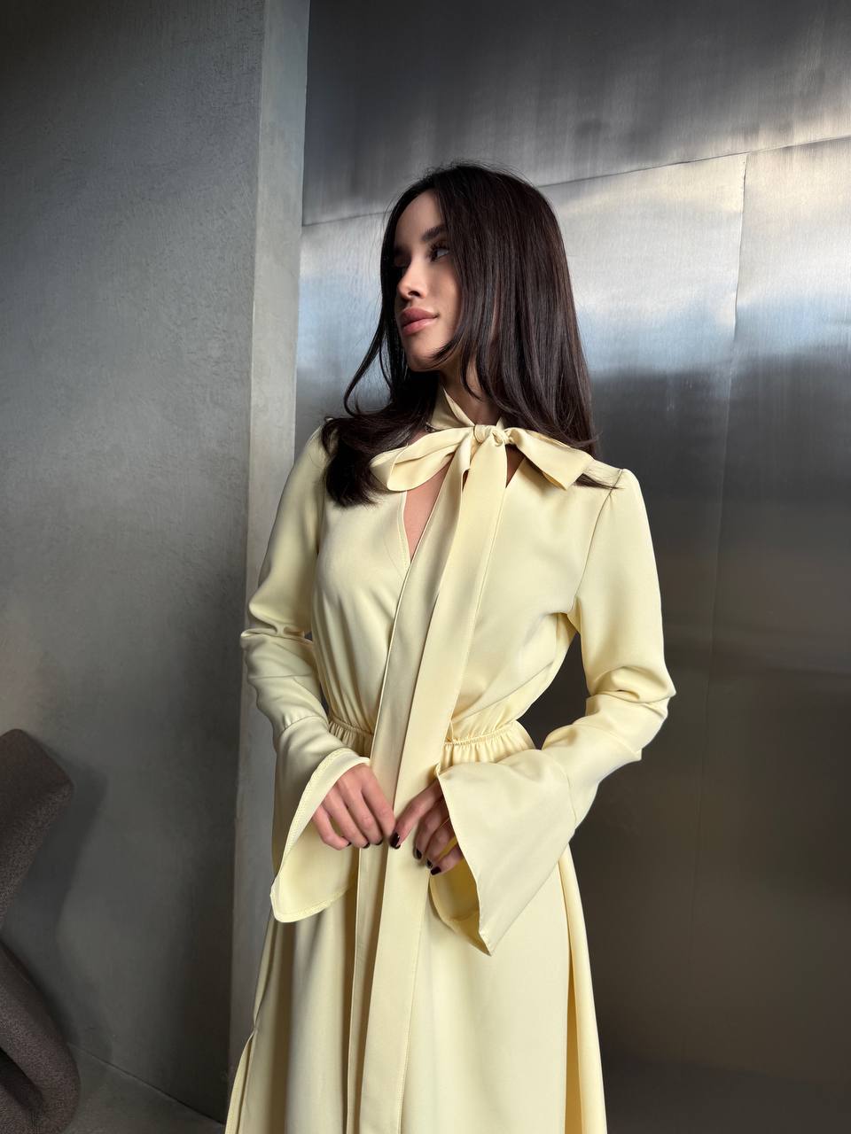 Вечiрня сукня максі жовтого кольору 34626