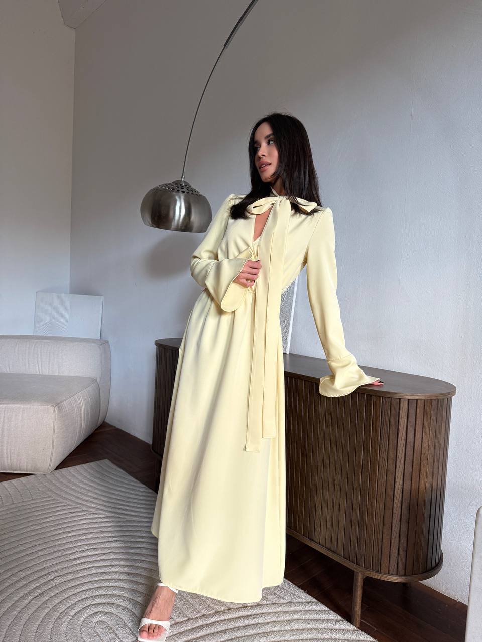 Вечiрня сукня максі жовтого кольору 34626