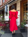 Вечірня сукня мiдi червоного кольору 34144