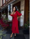Вечірня сукня мiдi червоного кольору 34144