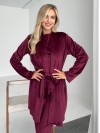 Велюровий домашній комплект трiйка бордового кольору 34539