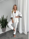 Велюровий домашній костюм трiйка молочного кольору 34560