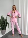 Велюровий домашній костюм трiйка рожевого кольору 34561