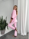 Велюровий домашній костюм трiйка рожевого кольору 34561