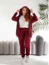 Велюровий жіночий костюм бордового кольору 33735