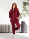 Велюровий жіночий костюм бордового кольору 33735