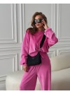 Велюровий жіночий костюм малинового кольору 34254