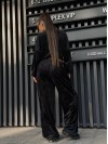 Велюровый женский костюм на молнии черного цвета 34681