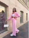 Велюровий жіночий костюм на блискавці рожевого кольору 34692