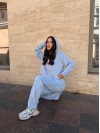 Велюровий жіночий костюм на змiйцi блакитного кольору 34267