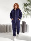 Велюровий жіночий костюм синього кольору 33739