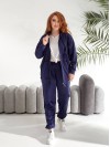 Велюровий жіночий костюм синього кольору 33739