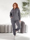 Велюровий жіночий костюм сiрого кольору 33738
