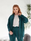 Велюровий жіночий костюм смарагдового кольору 33736