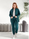 Велюровий жіночий костюм смарагдового кольору 33736