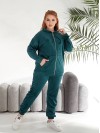 Велюровий жіночий костюм смарагдового кольору 33736