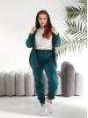 Велюровий жіночий костюм смарагдового кольору 33736