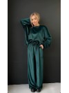 Велюровий жіночий костюм смарагдового кольору 34259