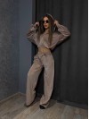 Велюровый женский костюм кофейного цвета 31238