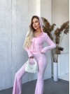 Велюровий жіночий костюм на блискавці рожевого кольору 32918