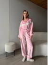 Велюровий жіночий костюм на блискавці зі вставками рожевого кольору 31450