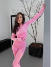 Велюровый женский костюм розового цвета 31421
