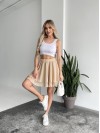 Повітряна спідниця міні бежевого кольору 32461