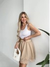 Повітряна спідниця міні бежевого кольору 32461