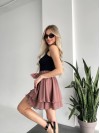 Повітряна спідниця міні кавового кольору 32458